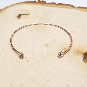 Rose Gold Simple Minimalist Wire Cuff Bracelet
